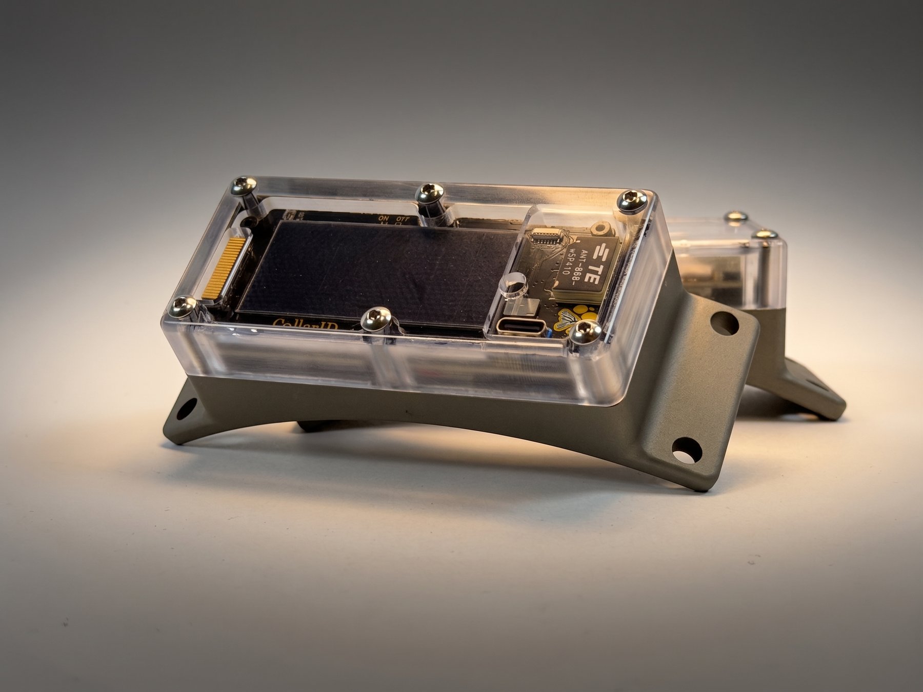 CollarID Mk II — assembled wildlife collar with integrated solar panel, sensors, and antennas