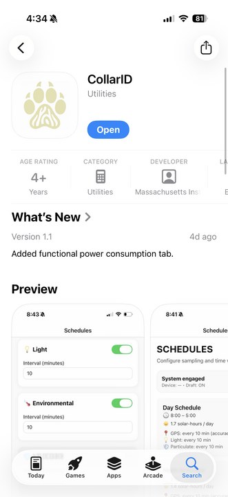 CollarID app on the Apple App Store